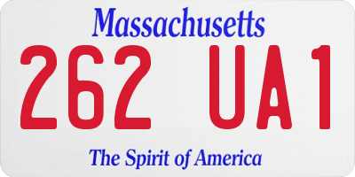 MA license plate 262UA1