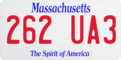 MA license plate 262UA3