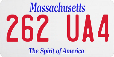 MA license plate 262UA4