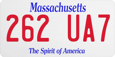 MA license plate 262UA7