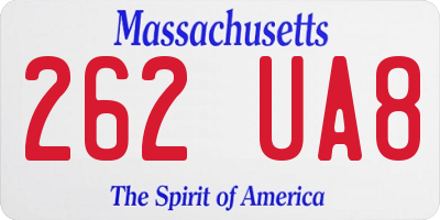 MA license plate 262UA8