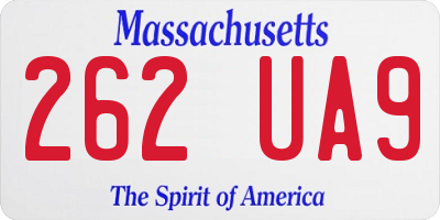 MA license plate 262UA9
