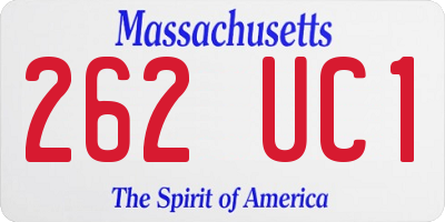 MA license plate 262UC1