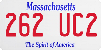 MA license plate 262UC2