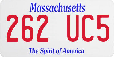 MA license plate 262UC5