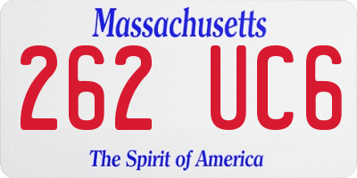 MA license plate 262UC6