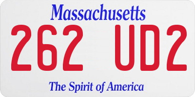MA license plate 262UD2