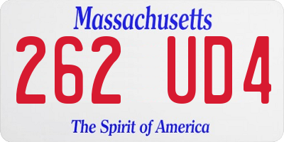 MA license plate 262UD4