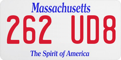 MA license plate 262UD8