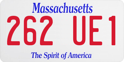 MA license plate 262UE1