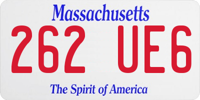 MA license plate 262UE6