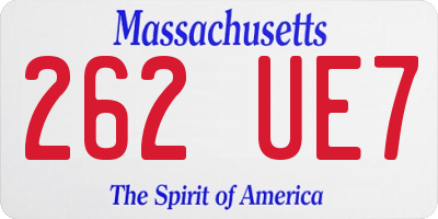 MA license plate 262UE7