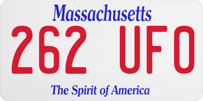 MA license plate 262UF0