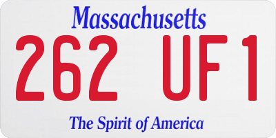 MA license plate 262UF1