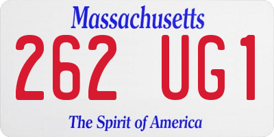MA license plate 262UG1