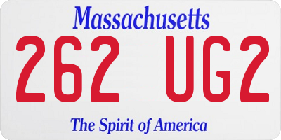 MA license plate 262UG2