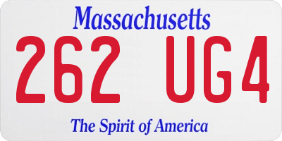 MA license plate 262UG4