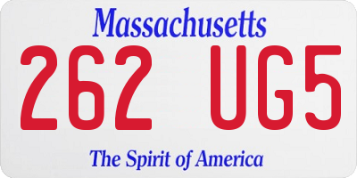 MA license plate 262UG5