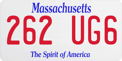 MA license plate 262UG6