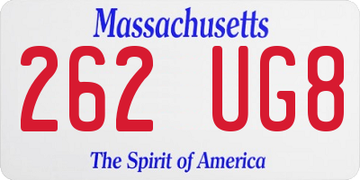 MA license plate 262UG8