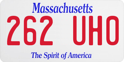 MA license plate 262UH0