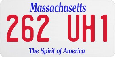 MA license plate 262UH1