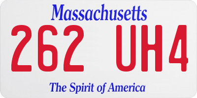MA license plate 262UH4