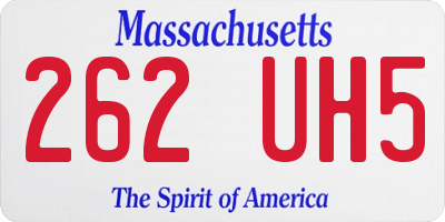 MA license plate 262UH5