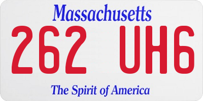 MA license plate 262UH6