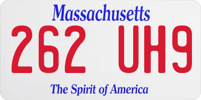 MA license plate 262UH9