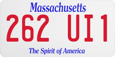 MA license plate 262UI1