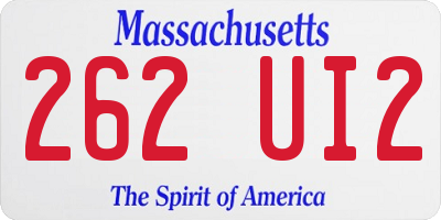 MA license plate 262UI2