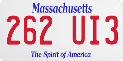 MA license plate 262UI3