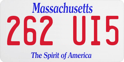 MA license plate 262UI5