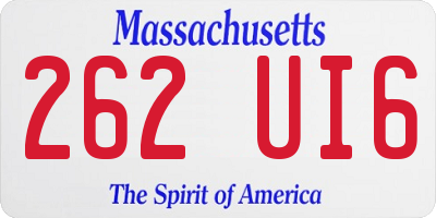 MA license plate 262UI6