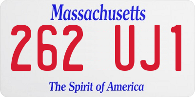 MA license plate 262UJ1