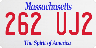 MA license plate 262UJ2