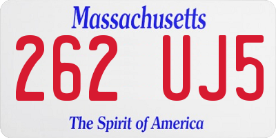 MA license plate 262UJ5