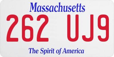 MA license plate 262UJ9