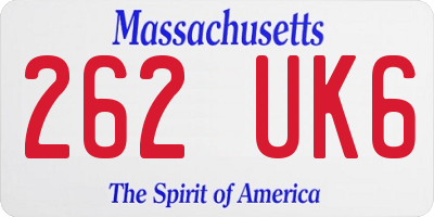 MA license plate 262UK6