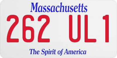 MA license plate 262UL1