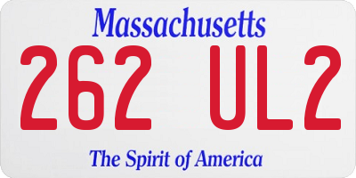 MA license plate 262UL2