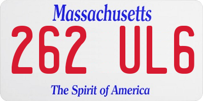 MA license plate 262UL6