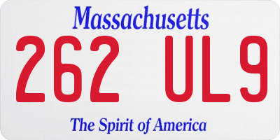 MA license plate 262UL9
