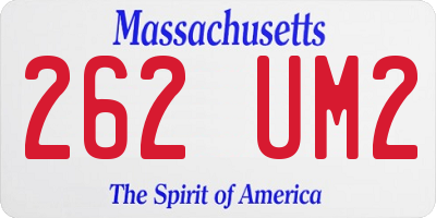 MA license plate 262UM2