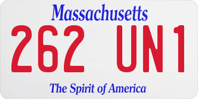 MA license plate 262UN1