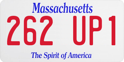 MA license plate 262UP1