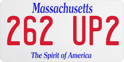 MA license plate 262UP2