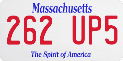 MA license plate 262UP5