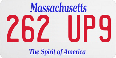 MA license plate 262UP9